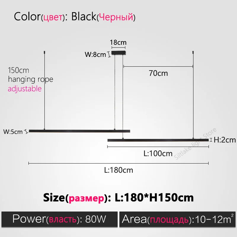 Modern Minimalist Nordic Chandelier Strip Creative Bar Table Lights