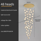 Crystal Ball LED Rotating Stair Chandelier - Nordic Luxury Loft Bubble Design