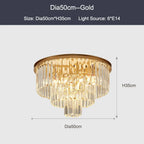 Black Gold Crystal Ceiling Chandelier: Modern LED Pendant Light for Luxe Living Spaces