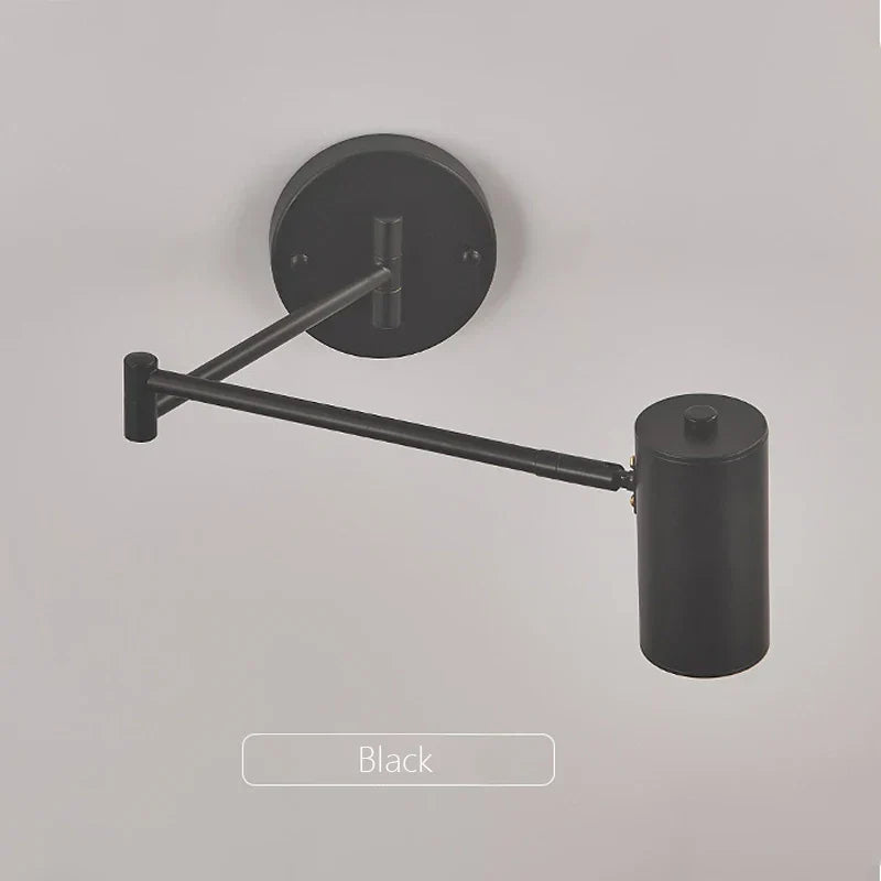 Swing Arm Wall Sconce with LED Reading Light for Bedroom and Living Room