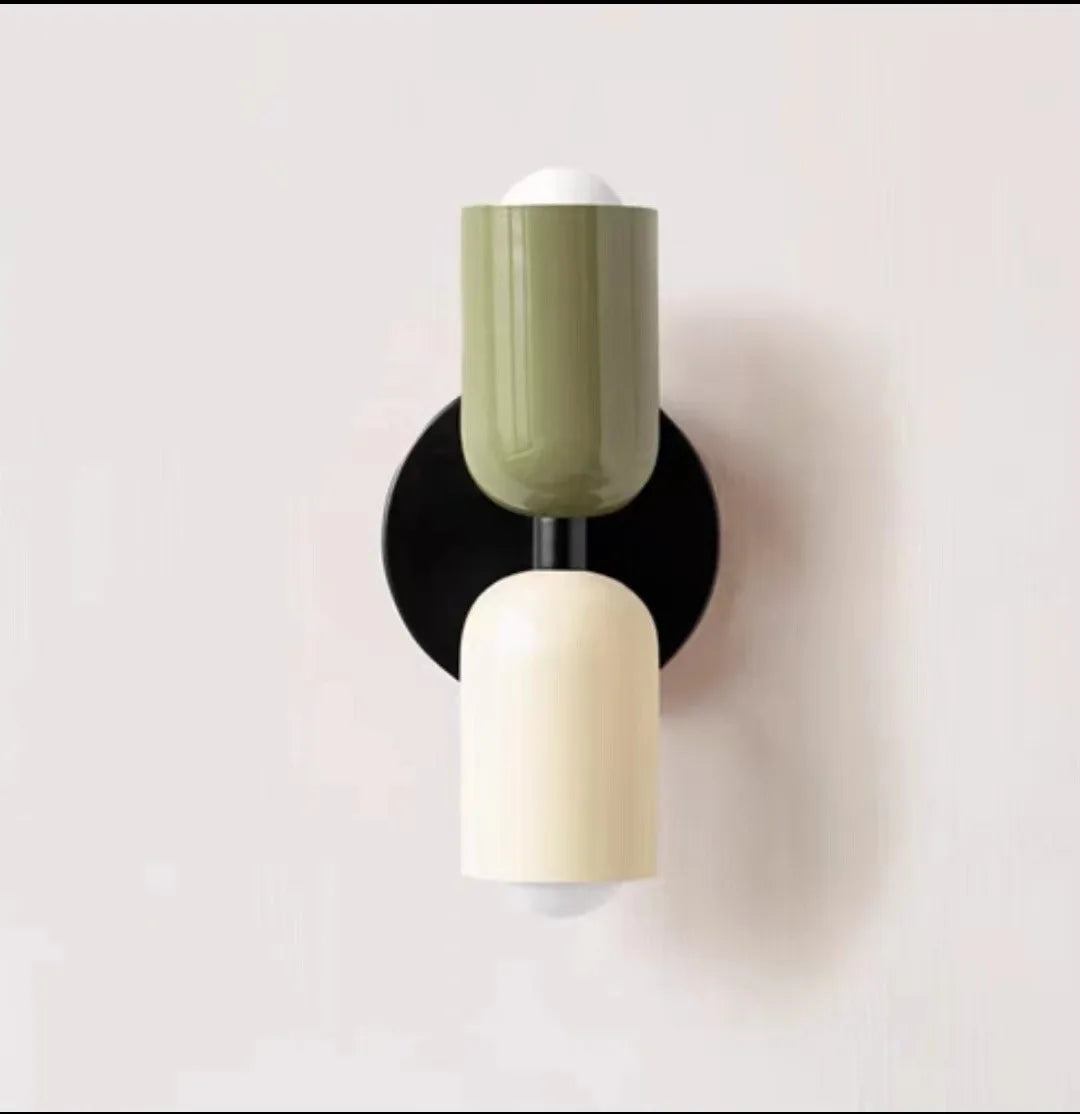 Cream Double Head LED Wall Lamps | Modern Nordic Colorful Lights for Indoor Decor
