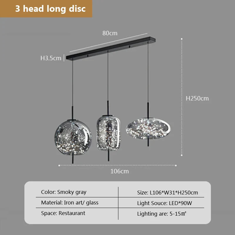 Modern Net Red Glass Bedside Chandelier with Luxury LED Lights