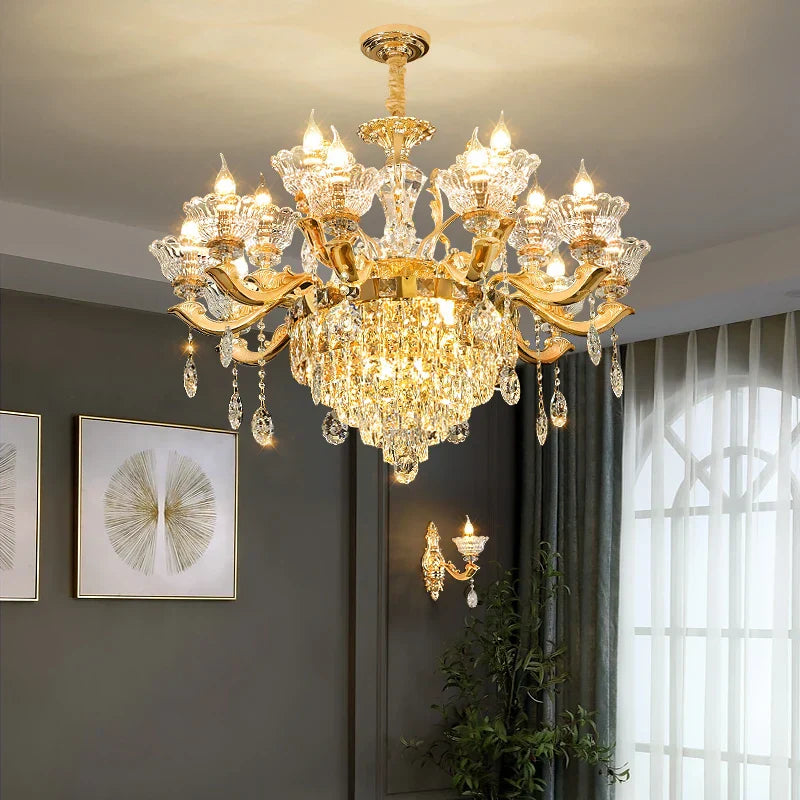Crystal Luxe Pendant Lamp: Elegant European Style for Living Room and Restaurant