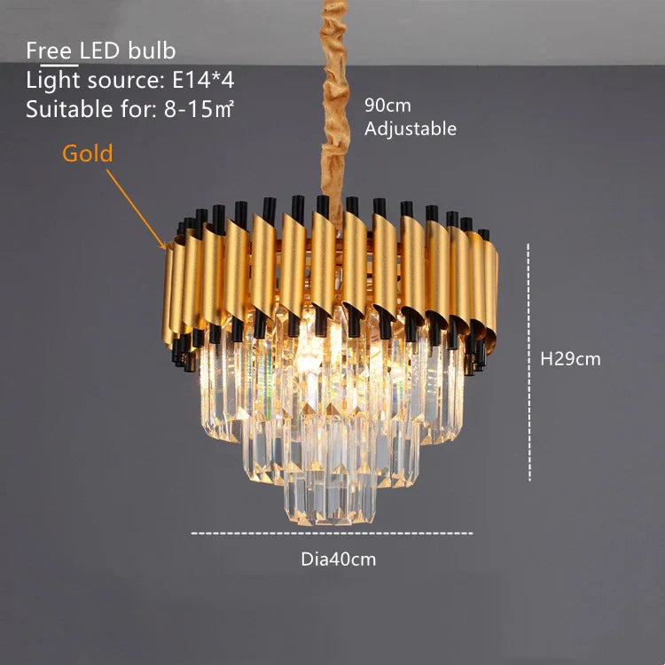 Luxury K9 Crystal Ceiling Chandelier: High-end LED Lighting for Home Decor