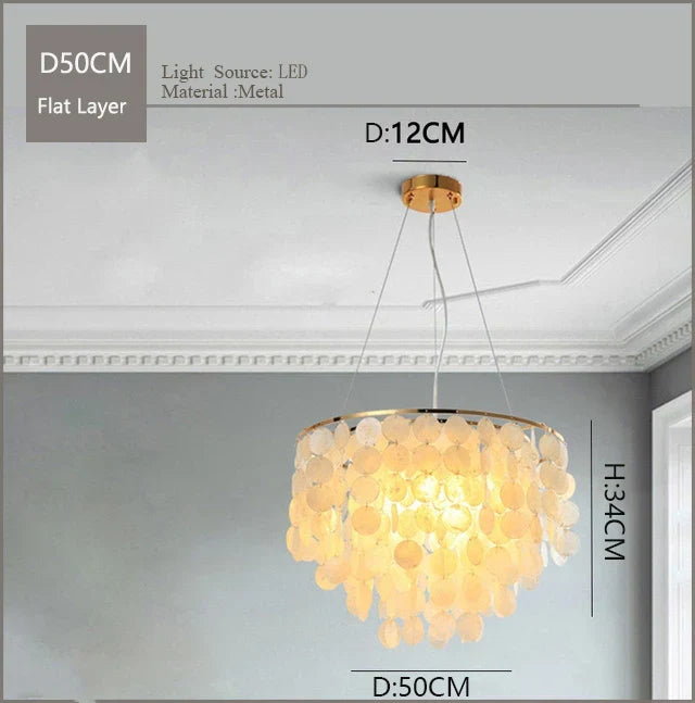 Nordic Shell Wind Chime Chandelier LED Pendant Light