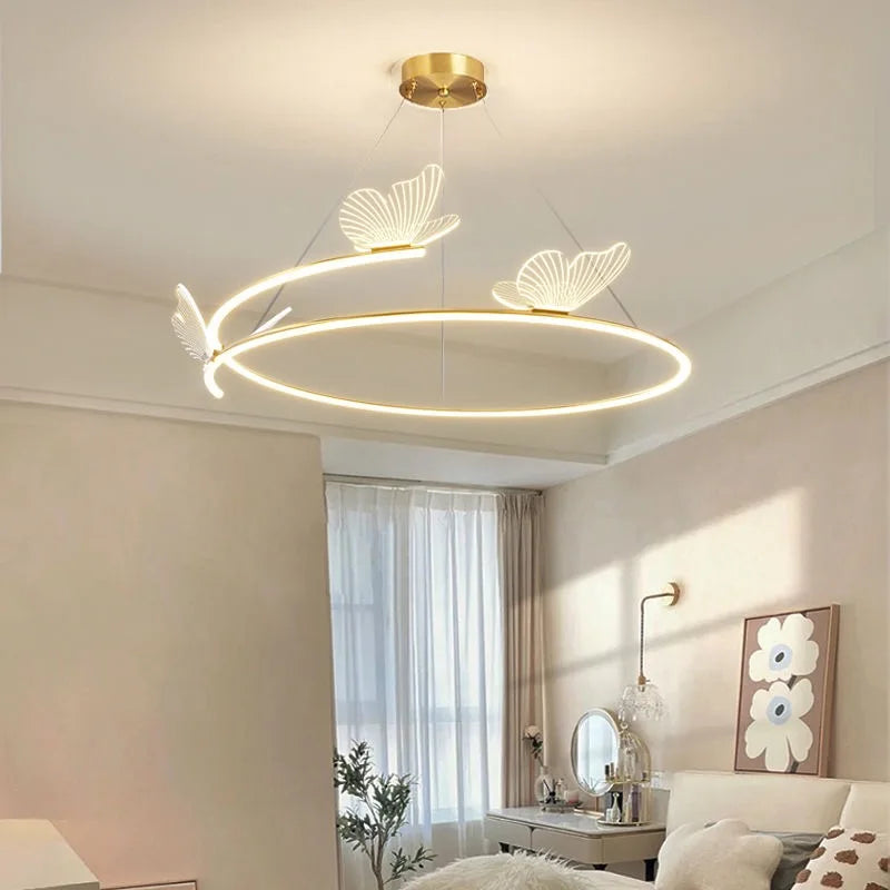 Butterfly Design Ceiling Chandelier: Modern Minimalist Pendant Lamp for Home Decor