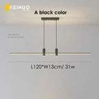 Adjustable LED Pendant Light in Black/Gold for Office Dining Living Room