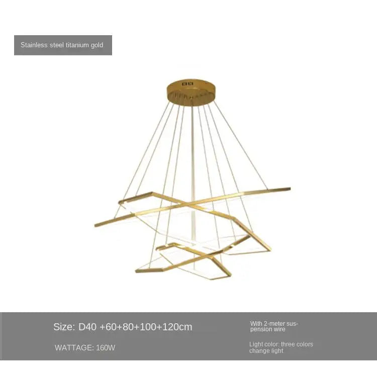 Modern Luxury Hexagon LED Pendant Chandelier for Living Room and Bedroom