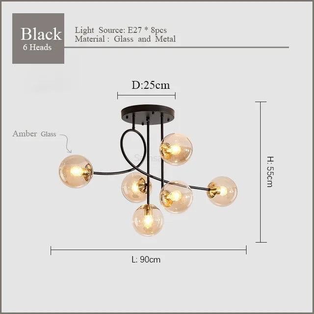 Magic Bean Glass LED Chandelier - Nordic Modern Minimalist Luxury Ceiling Lamps