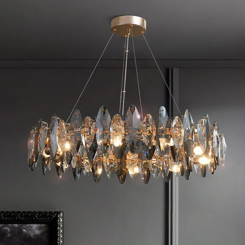 Crystal Ceiling Chandelier: Modern Luxury E14 Lighting Fixture for Home Decor