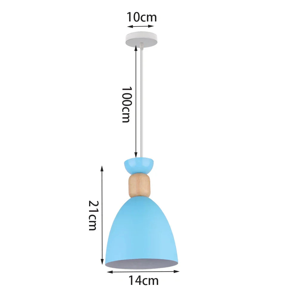 Blue Nordic Pendant Lights E27 Modern Hanging Lamps for Living Dining Kitchen