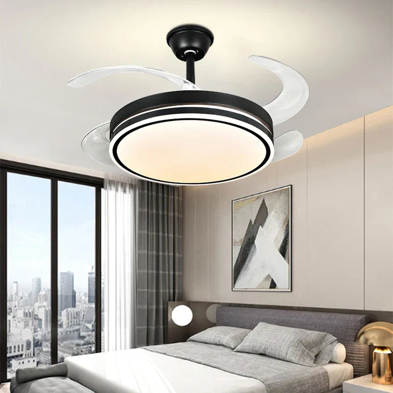 LED Invisible Fan Lamp Modern Ceiling Chandelier for Living Room Bedroom