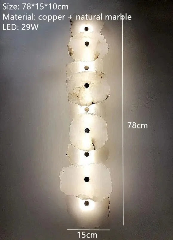 Marble LED Wall Lamp Copper Luxury Sconce for Bedroom Living Room Decor