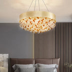 Crystal Chandelier: Modern Circular Design for Living Room, Lobby, Kitchen Island.