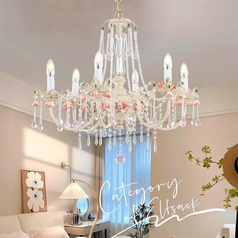 Crystal Chandelier: Elegant French Light Luxury Candle Design for Romantic Living and Dining Rooms
