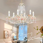 Crystal Chandelier: Elegant French Light Luxury Candle Design for Romantic Living and Dining Rooms