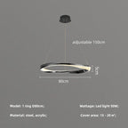 Modern Steel Dimmable LED Chandelier: Remote Control Stair Lustre Pendant Lights