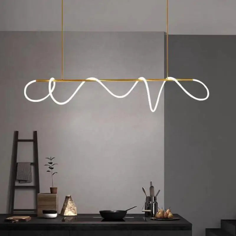LED Long Hose Chandelier for Dining Room Kitchen Bar Pendant Lamp