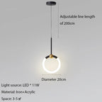 LED Circle Pendant Lights in Gold/Black for Home Decor Lighting