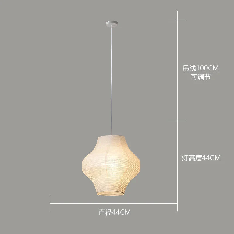 Akari Rice Paper Pendant Lamp for Living Room Bedroom - Wabi Sabi Design