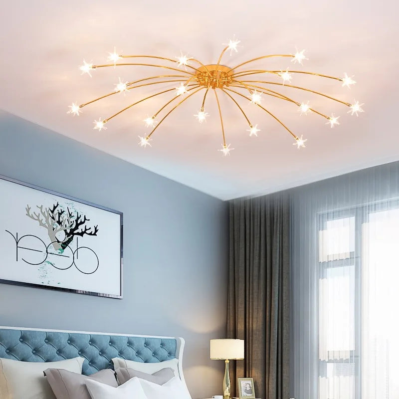 Nordic Sky Star Ceiling Lamps Modern Chandeliers Romantic Bedroom Children's Room Lighting