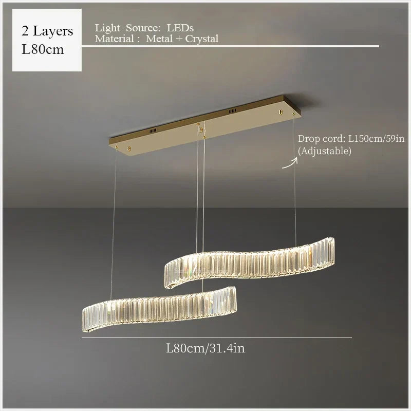 Luxury Crystal LED Chandelier Pendant Lights for Chic Home Decor