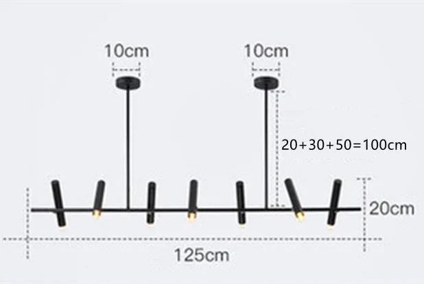 Modern Black LED Chandelier for Dining & Living Room Lighting