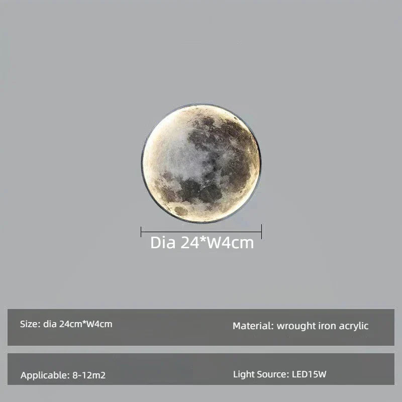 Moon Wall Lamp: Modern Simple Art Decoration for Living Room, Bedroom & Aisle