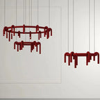Red U-Shaped Chandelier: Modern Nordic Living Room Bedroom Lighting Fixtures