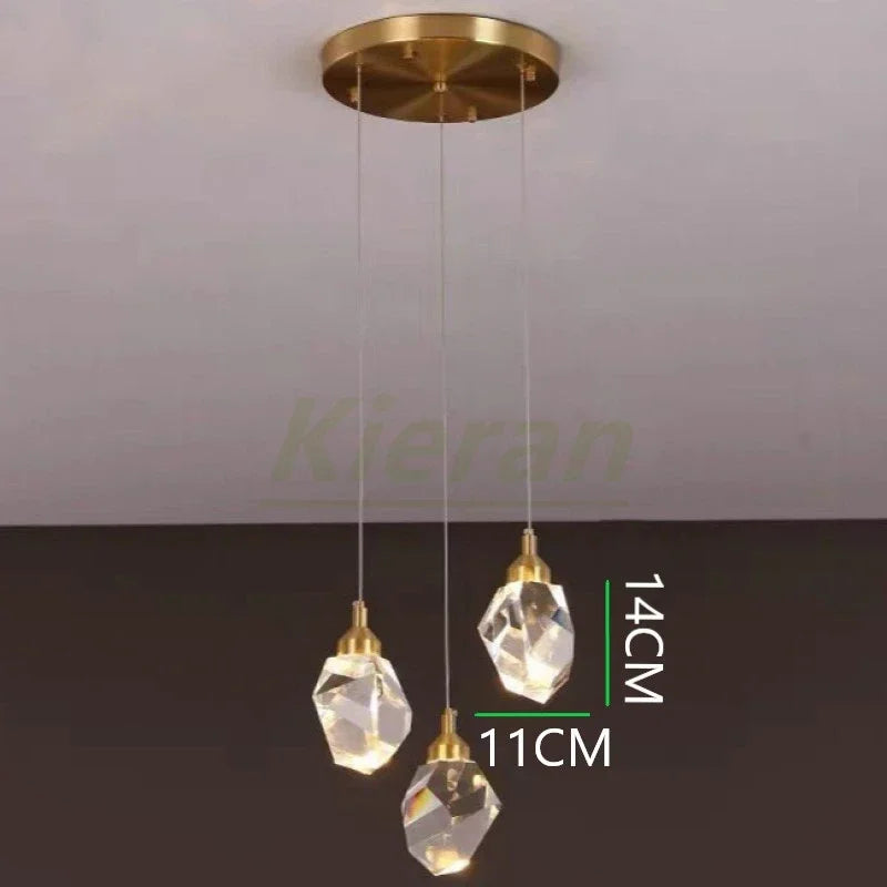 Nordic Crystal LED Pendant Light for Modern Living Room Decor