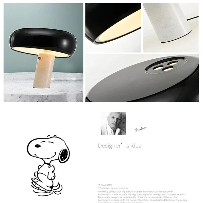 Snoopy Mushroom LED Table Lamp Modern Minimalist Children's Study Decor