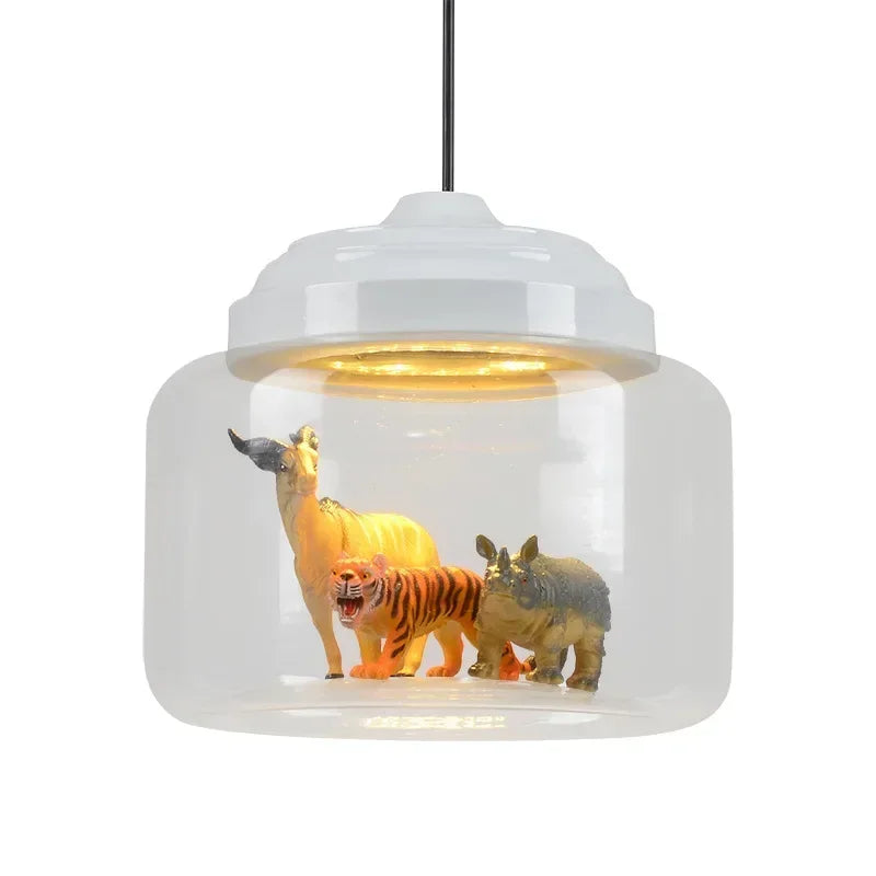 Nordic Cartoon LED Pendant Lights: Cute Animal Design for Kids Room, Bedroom Decor