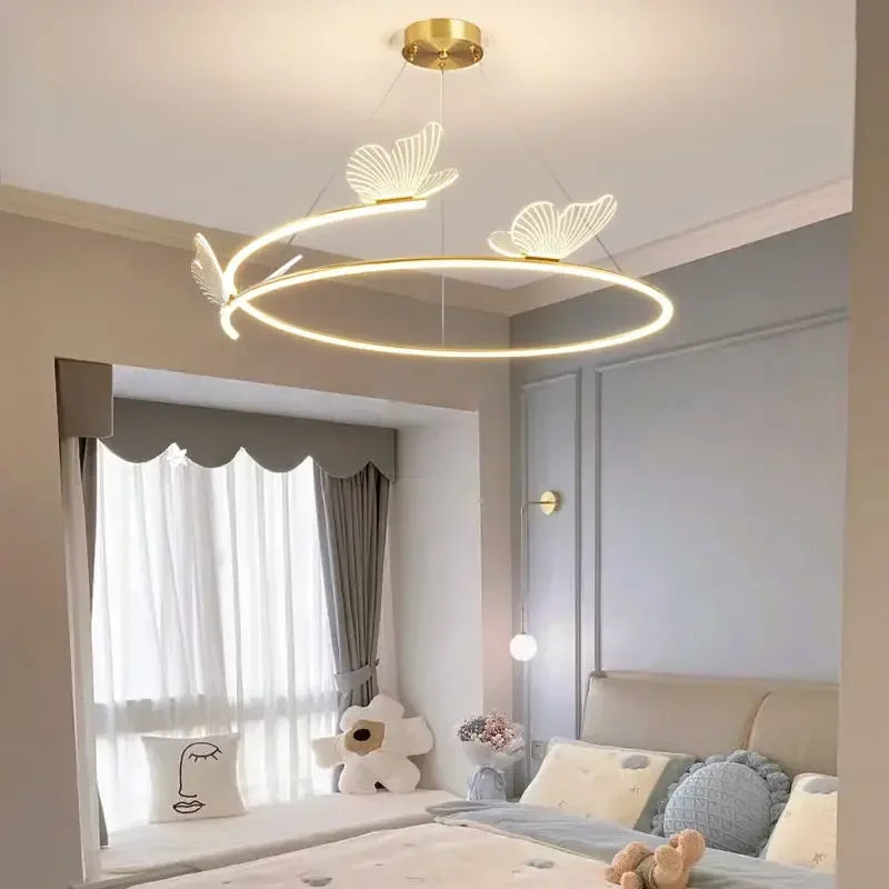 Modern Butterfly Chandelier Minimalist LED Pendant Light for Home Decoration