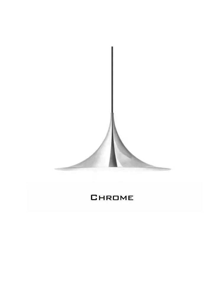 Scandi Horn Pendant Lamp - Minimalist Danish Design - Metal Dining Hanging Light