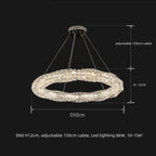 Luxury Crystal Pendant Chandelier Dimmable LED Light for Modern Living Room