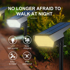 Solar Lawn Lights: Adjustable Brightness, 2 Lighting Colors, Garden Landscape Spotlights