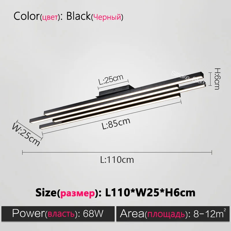 Black Nordic Chandelier LED Light Minimalist Designer Style Bar Living Room