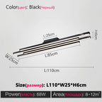 Black Nordic Chandelier LED Light Minimalist Designer Style Bar Living Room