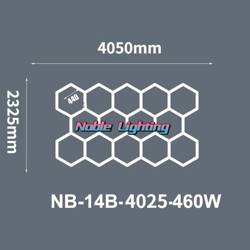 Honeycomb LED Ceiling Light for Car Showroom and Workshop