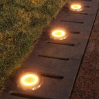 Solar Power Disk Light - Outdoor Garden LED Spotlight for Deck and Buried Decoration