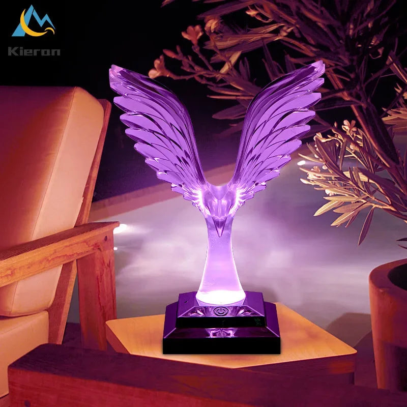 Crystal Eagle LED Table Lamp for Bedroom Study and Living Room