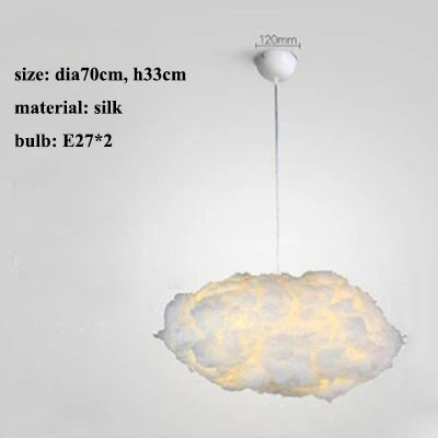 LED Cloud Chandelier: Floating Cotton Cloud Pendant Lamp for Nursery, Living Room, Kids Room