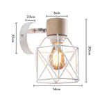 Industrial LED Wall Sconce Iron Bedside Lamp Retro Loft Indoor Lighting