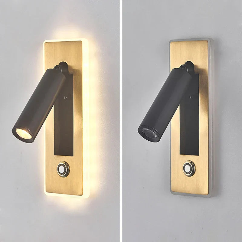 Dimmable LED Wall Sconce Rotation Reading Light for Bedroom Living Room