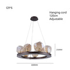Rock Glass Chandeliers: Modern Indoor Pendant Lamps for Living Room, Bedroom & Restaurant