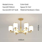 Glass Chandelier: Nordic Modern LED Hanging Light for Living Room and Bedroom