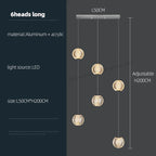 Revolving Stair LED Chandelier - Duplex Villa Hanging Lamp for High-Level Staircase