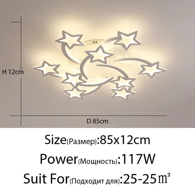 LED Acrylic Chandelier Lights with Remote for Home Indoor Lighting