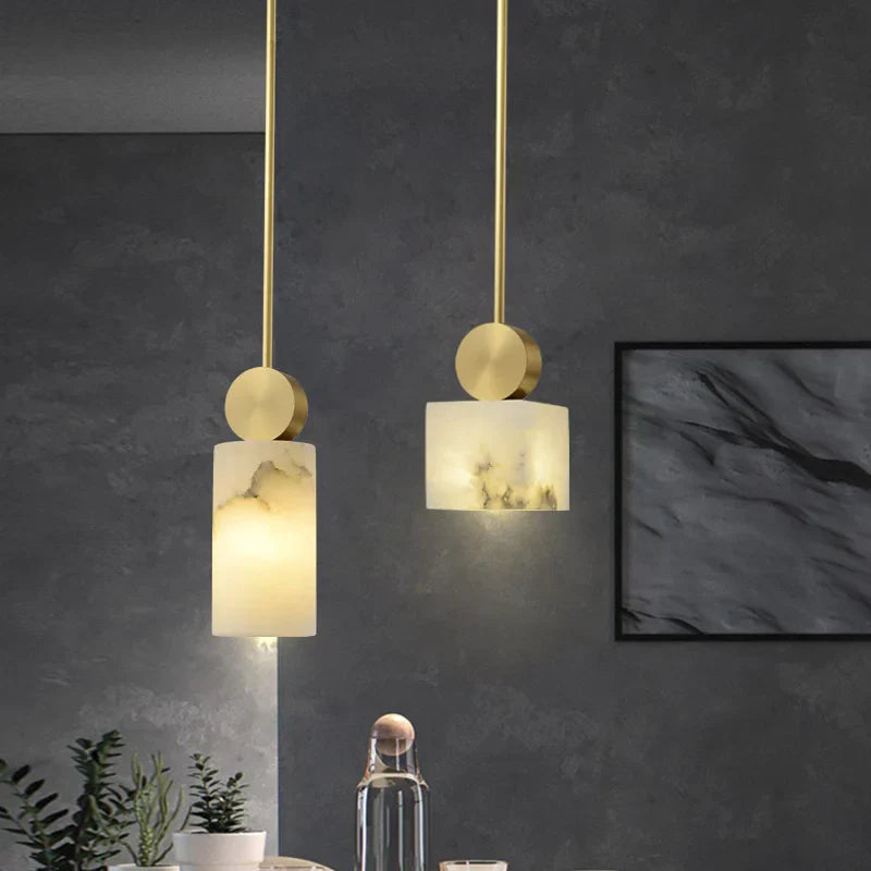 Modern Geometric Marble Chandelier Pendant Lighting for Dining Room & Living Space
