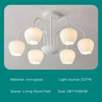 Modern Green White Branch Ceiling Chandelier for Living Room Bedroom Dining Loft